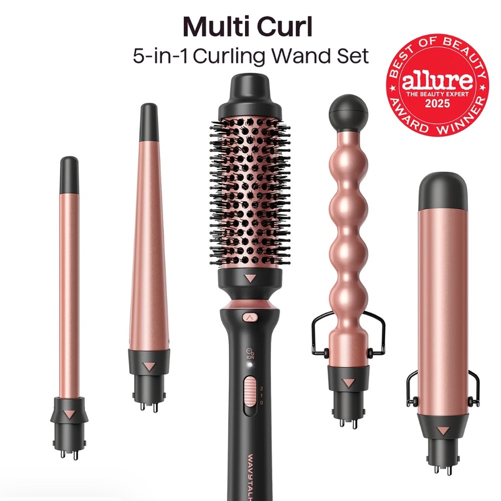 Rose Gold 5-in-1 Multi Curl Styling Wand Set
